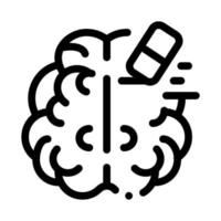 Brain Mind Erase Radiergummi Symbol Vektor Umriss Illustration