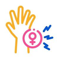 kvinna hand ikon vektor översikt illustration