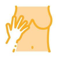 Hand berühren Brüste Symbol Vektor Umriss Illustration
