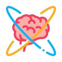 hjärna i Centrum av atom ikon vektor översikt illustration