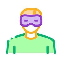 Mensch mit Augen Maske Symbol Vektor Umriss Illustration