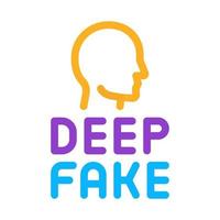Deepfake menschliches Gesicht Symbol Vektor Umriss Illustration