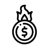 Geldverbrennung Symbol Vektor Umriss Illustration