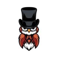 ny Uggla tophat maskot design vektor