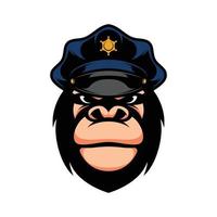 neues Gorilla-Polizei-Maskottchen-Design vektor