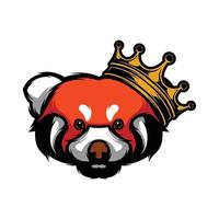 ny röd panda krona design vektor