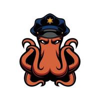 neues Oktopus-Polizei-Maskottchen-Design vektor