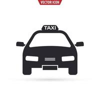 Vorderansicht-Taxi-Symbol. Transportkonzept. Vektor-Illustration isoliert auf weißem Hintergrund. vektor