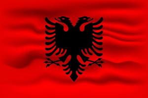 Wehende Flagge des Landes Albanien. Vektor-Illustration. vektor