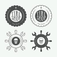 vintage mechanikeretikett, emblem und logo. Vektor-Illustration vektor