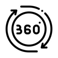 360-Grad-Ansicht-Symbol-Vektor-Umriss-Illustration vektor