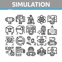 Sammlungsikonen der Simulationsausrüstung stellten Vektor ein