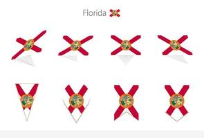 florida oss stat flagga samling, åtta versioner av florida vektor flaggor.