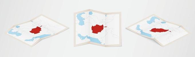 vikta Karta av afghanistan i tre annorlunda versioner. vektor