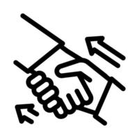 Menschliche Handshake-Symbol-Vektor-Umriss-Illustration vektor
