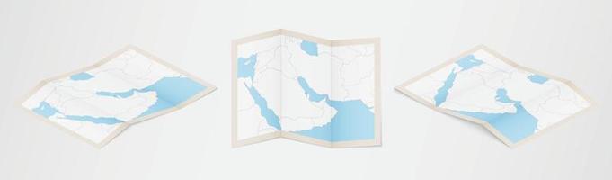 Faltkarte von Bahrain in drei verschiedenen Versionen. vektor