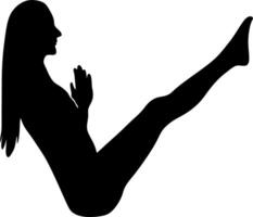 yoga i silhuett vektor konst på bakgrund