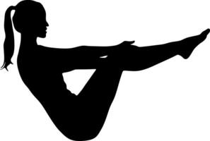 Yoga in Silhouette Vektorgrafiken auf Hintergrund vektor