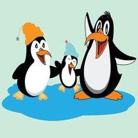 vektor, niedlich, pinguin, zeichentrickfigur, clipart, illustration vektor