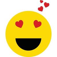 kärlek emoji ikon i färgad översikt stil vektor