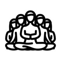 Gruppenmeditationslinie Symbol-Vektor-Illustration vektor