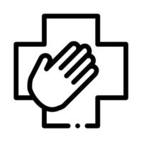 medizinische helfende hand symbol vektor umriss illustration