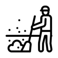 Hausmeister-Sweep-Symbol-Vektor-Umriss-Illustration vektor