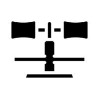 Beinstütze Fitnessgeräte Glyphen-Symbol Vektor Illustration