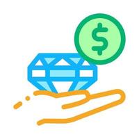 försäljning diamant för pengar ikon vektor översikt illustration