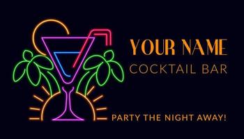 Party durch die Nacht, Promo-Banner für Cocktailbars vektor