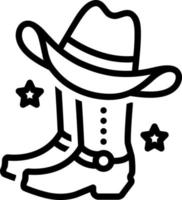 Liniensymbol für Cowboy vektor