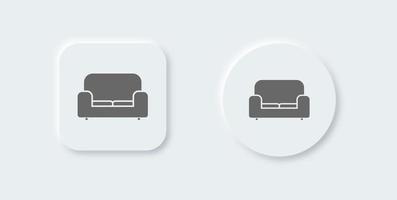 soffa fast ikon i neomorf design stil. soffa tecken vektor illustration.