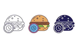 burger tid ikon vektor