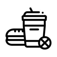 Verbot von Junk-Food-Symbol Vektor-Umriss-Illustration vektor