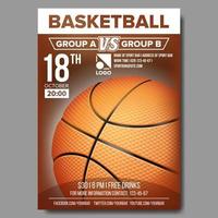 Basketball-Poster-Vektor. Ankündigung von Sportveranstaltungen. Bannerwerbung. professionelle Liga. Ereignisillustration vektor