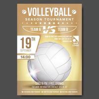 Volleyball-Poster-Vektor. Bannerwerbung. Sandstrand. Ankündigung von Sportveranstaltungen. A4-Größe. Spiel, Ligadesign. Abbildung des Meisterschaftsetiketts vektor