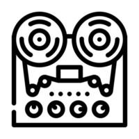 Reel-to-Reel Tape Player Symbol Leitung Vektor Illustration