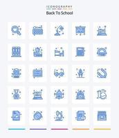 kreativ tillbaka till skola 25 blå ikon packa sådan som spel. skola. måla palett. presentation. utbildning vektor