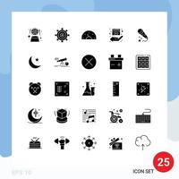 uppsättning av 25 modern ui ikoner symboler tecken för media spelare filma programmering direktör kreativ redigerbar vektor design element
