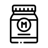 Glas Mayonnaise-Sauce Symbol Vektor Umriss Illustration