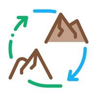 löpning mellan kullar av al-safa och al marva ikon vektor översikt illustration