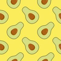 Design-Vektorillustration des nahtlosen Musters der Avocado flache vektor