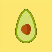 geschnittene Avocado flache Design-Vektorillustration vektor