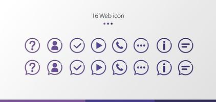 einfaches Web-Icon-Set-Vektor-Illustrationspaket vektor