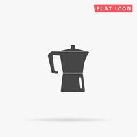 arabicum kaffe pott platt vektor ikon. hand dragen stil design illustrationer.