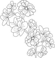 körsbär blomma färg sida hand dragen blomma körsbär av vektor illustration på vit bakgrund