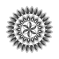 mandala design dekorativ mönster dekoration snöflinga på svart blomma mönster design vektor