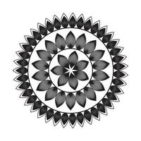 Mandala-Design dekoratives Muster Dekorationsschneeflocke auf schwarzem Blumenmusterdesign vektor