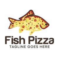Fisch-Pizza-Logo-Design vektor
