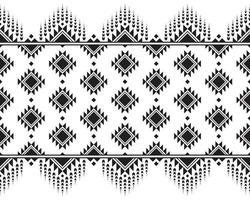 Ikat horizontales nahtloses Muster. geometrisches ethnisches Musterdesign. schwarz-weißes Stoffmusterdesign. Vektor-Illustration. vektor